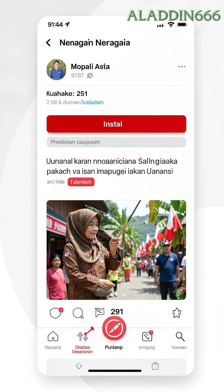 Cuplikan layar PP444 — menu navigasi