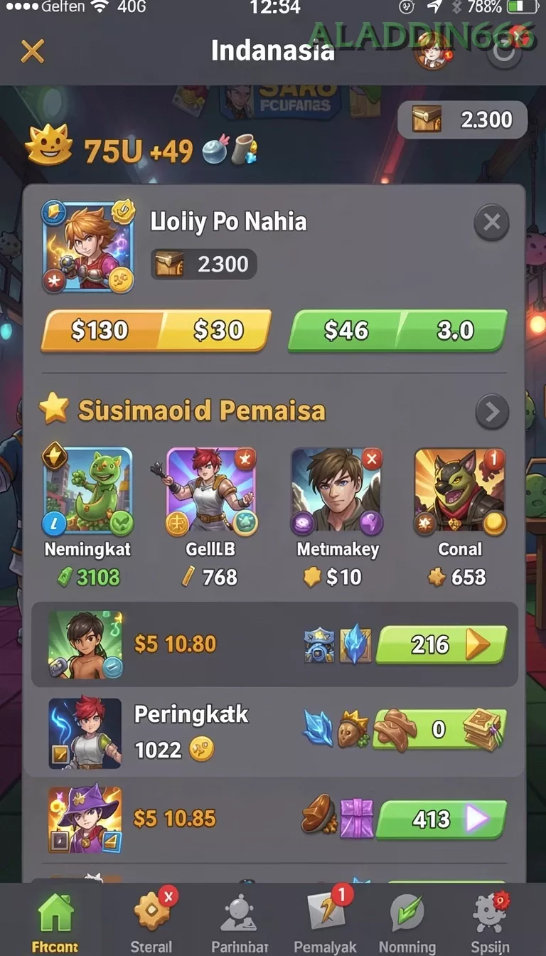 Cuplikan layar PADI777 — pengaturan akun